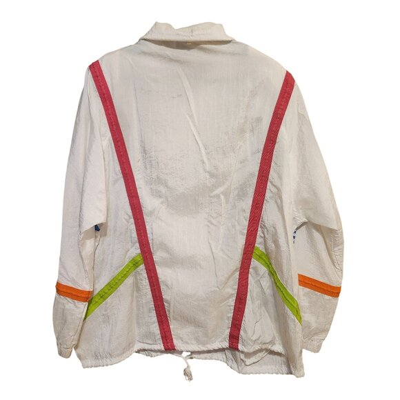 Vintage 80s/90s Suburbans Women's Large Nylon Colorblock Windbreaker Jacket - Picture 3 of 8